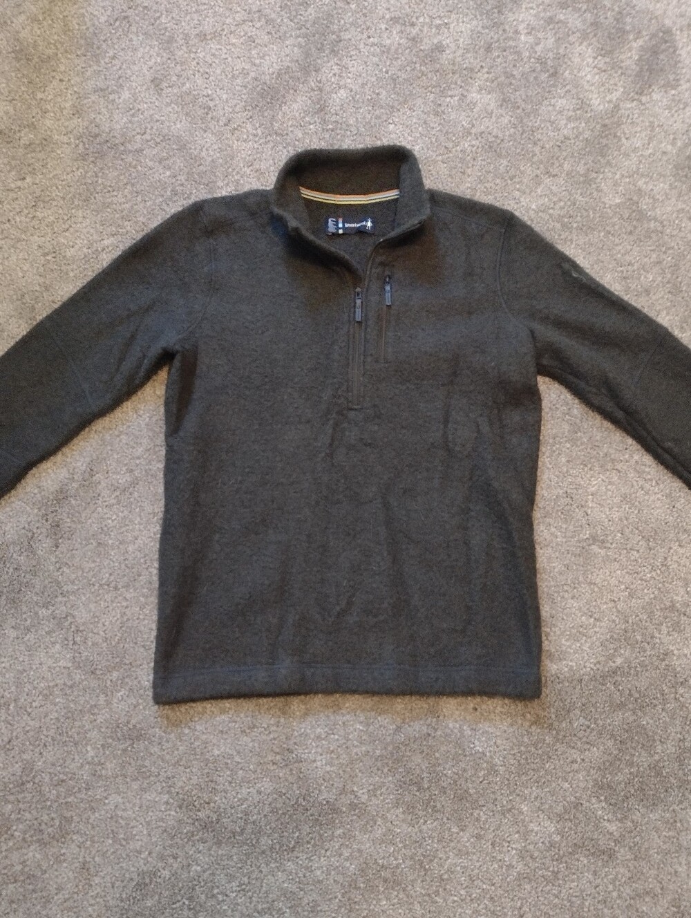 Smartwool Hudson Trail Fleece Quarter-Zip Pullover Men's Medium Dark Sage